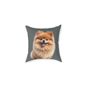 Pomeranian Dog Square Poly Canvas Pillow