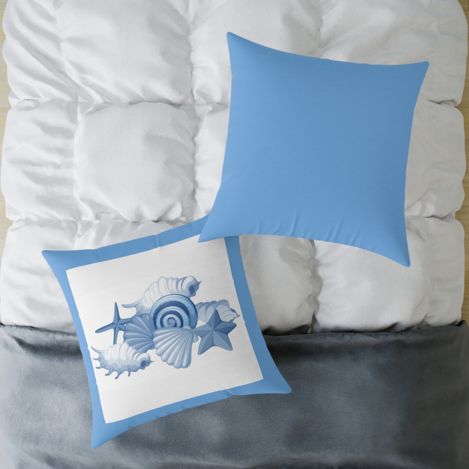 Sea shells Seaside Beach Square Poly Canvas Pillow 08 - Image 20