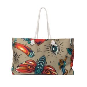 Tattoo Art Pattern Print Style Weekender Bag
