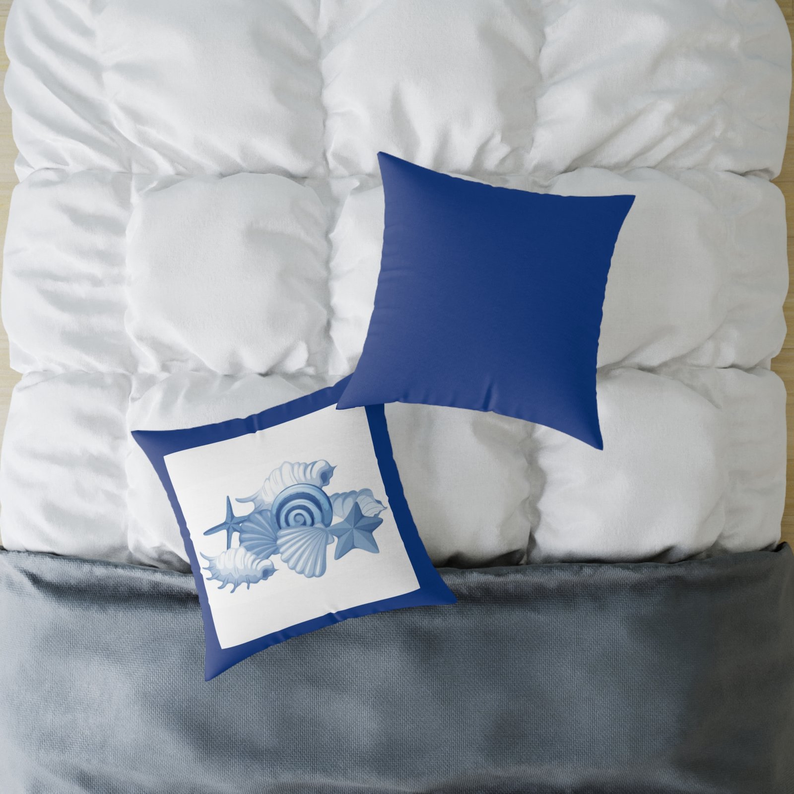 Sea shells Seaside Beach Square Poly Canvas Pillow 08 - Image 12