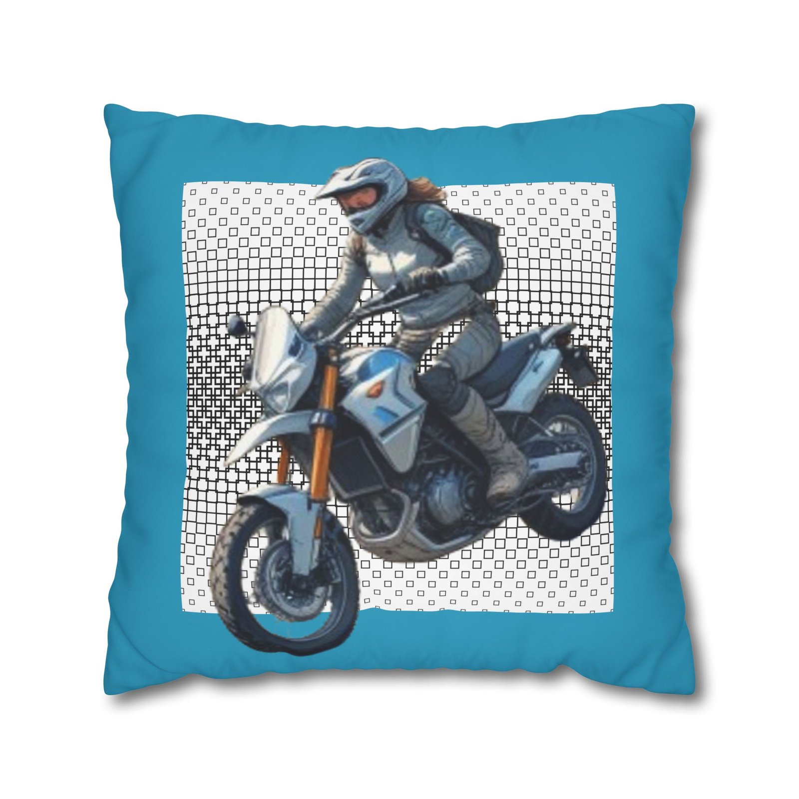 Scrambling Bikes Square Poly Canvas Pillowcase - Image 13