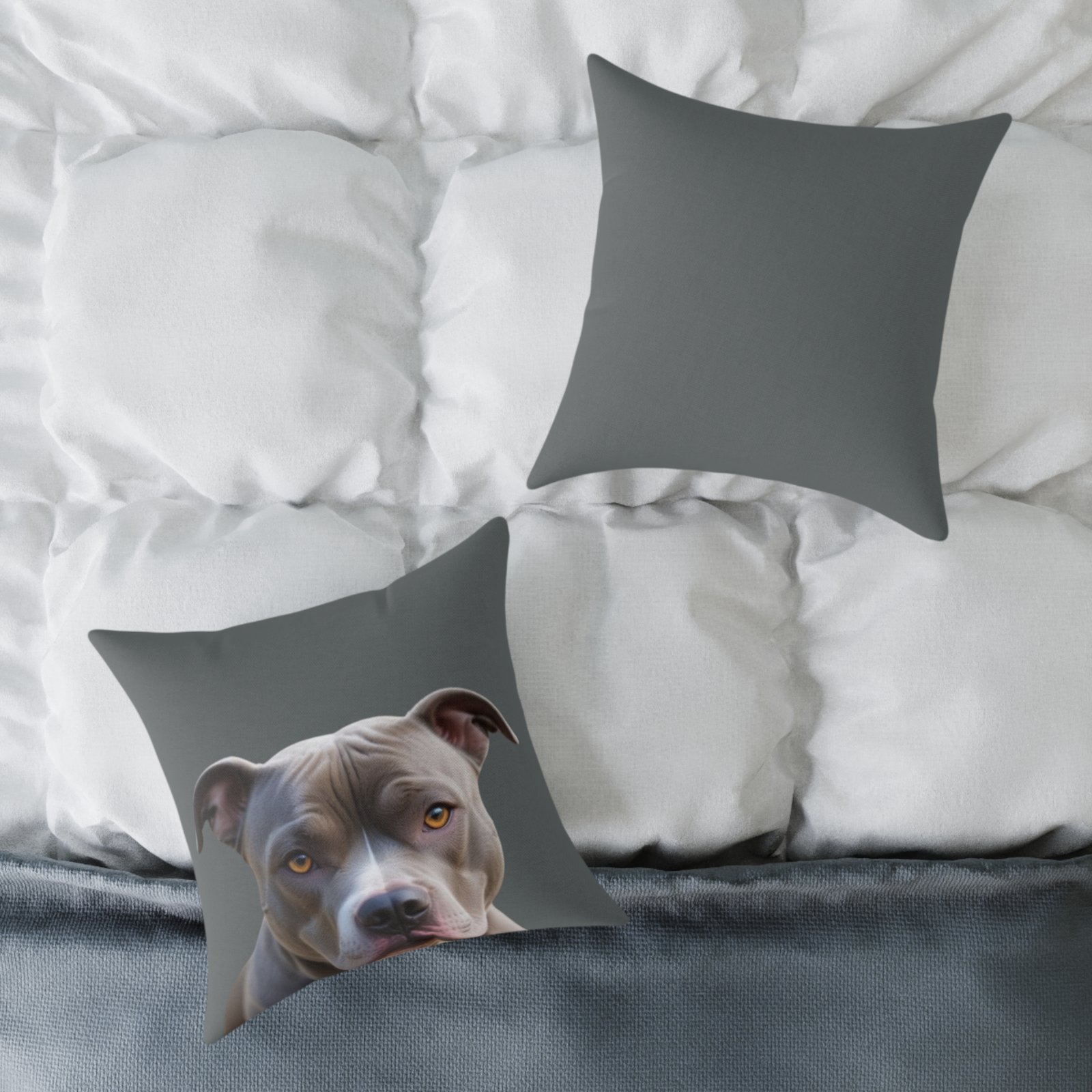 Staffordshire Bull Terrier Square Poly Canvas Pillow - Image 8