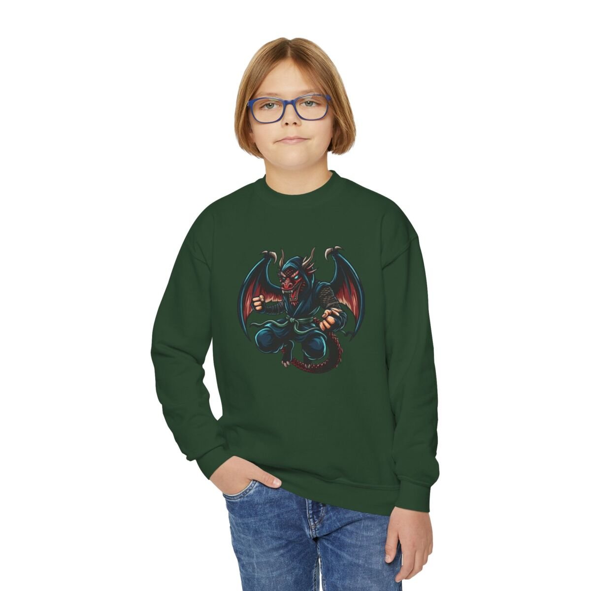 Street Reptile Kids Graphic Crewneck Sweatshirt — Cool Cartoon Lizard in Cap - Image 19