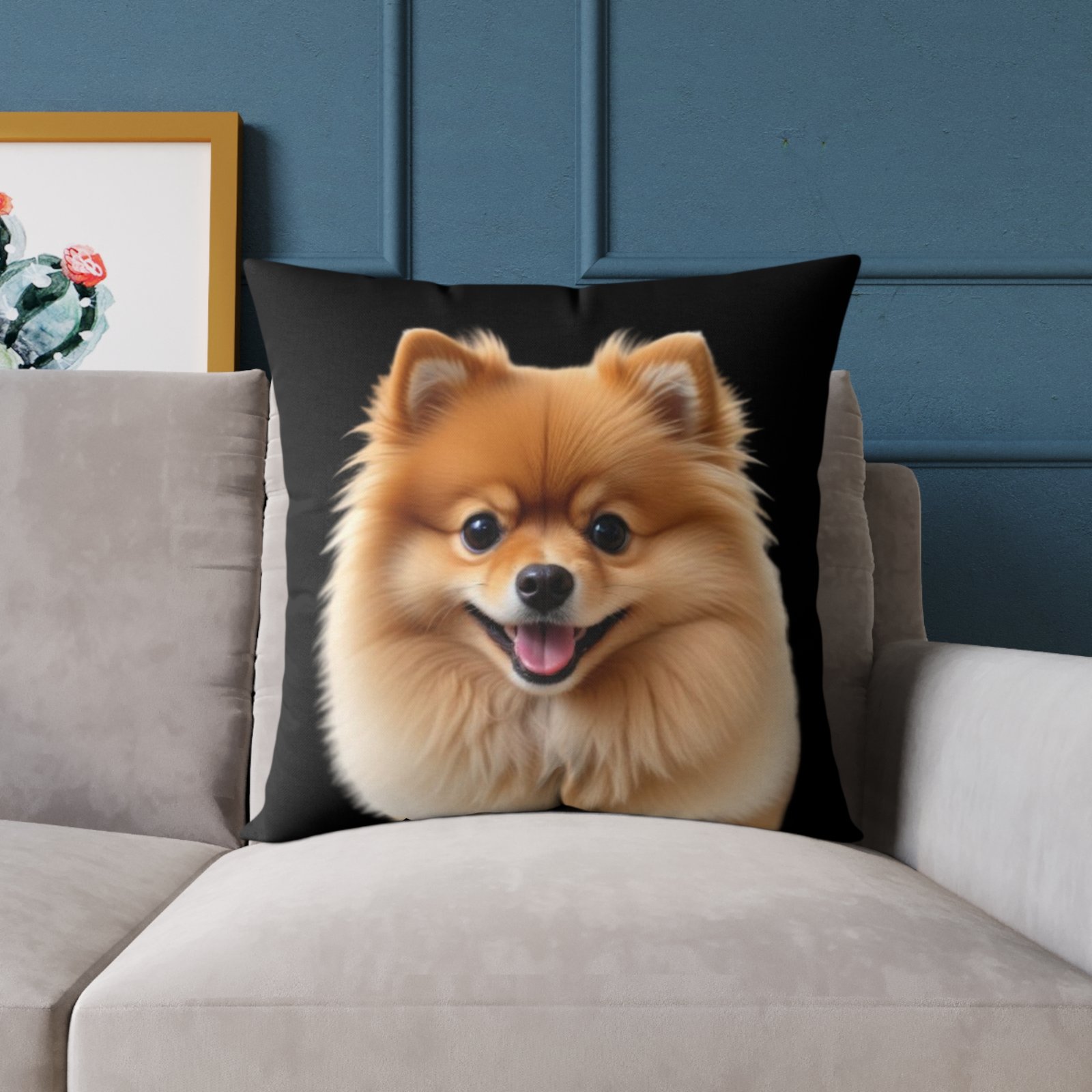 Pomeranian Dog Square Poly Canvas Pillow - Image 15