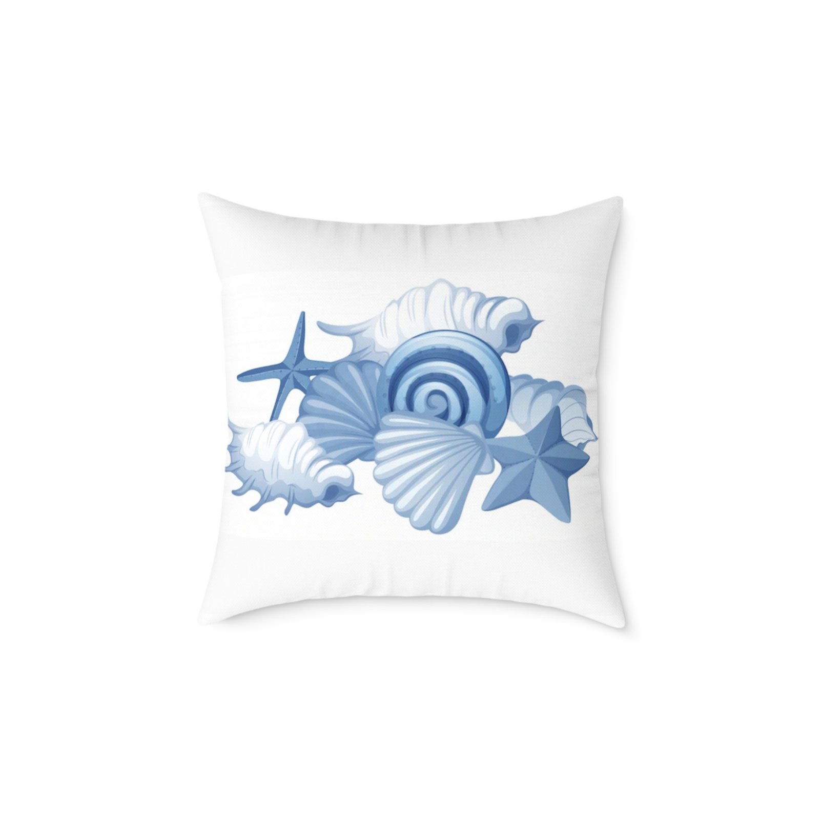 Sea shells Seaside Beach Square Poly Canvas Pillow 08 - Image 9