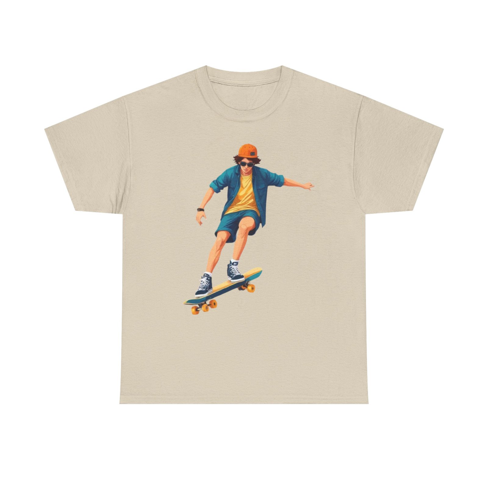 Skateboard Unisex Heavy Cotton Tee - Image 9