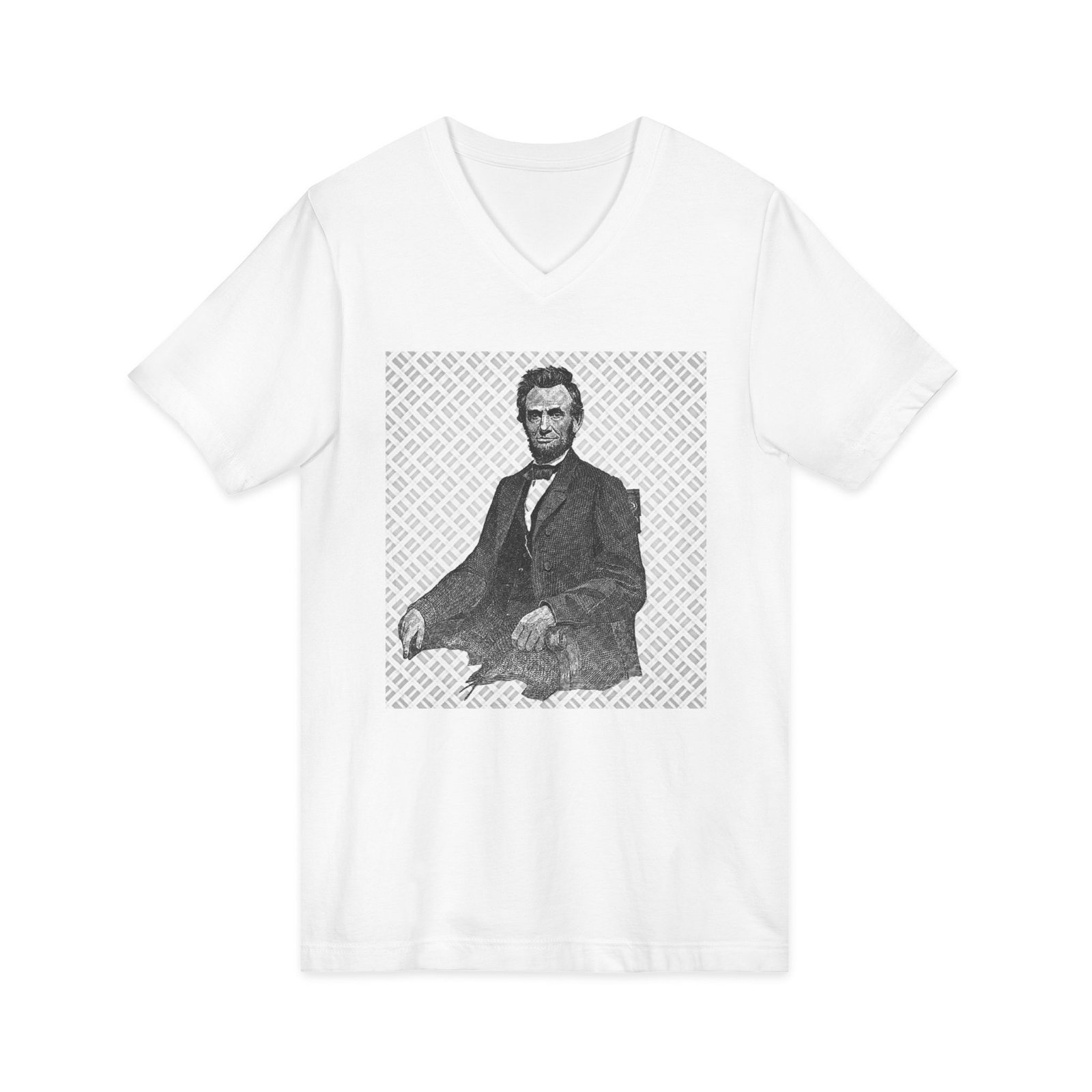 Abraham Lincoln Unisex Jersey Short Sleeve V-Neck Tee - Image 3