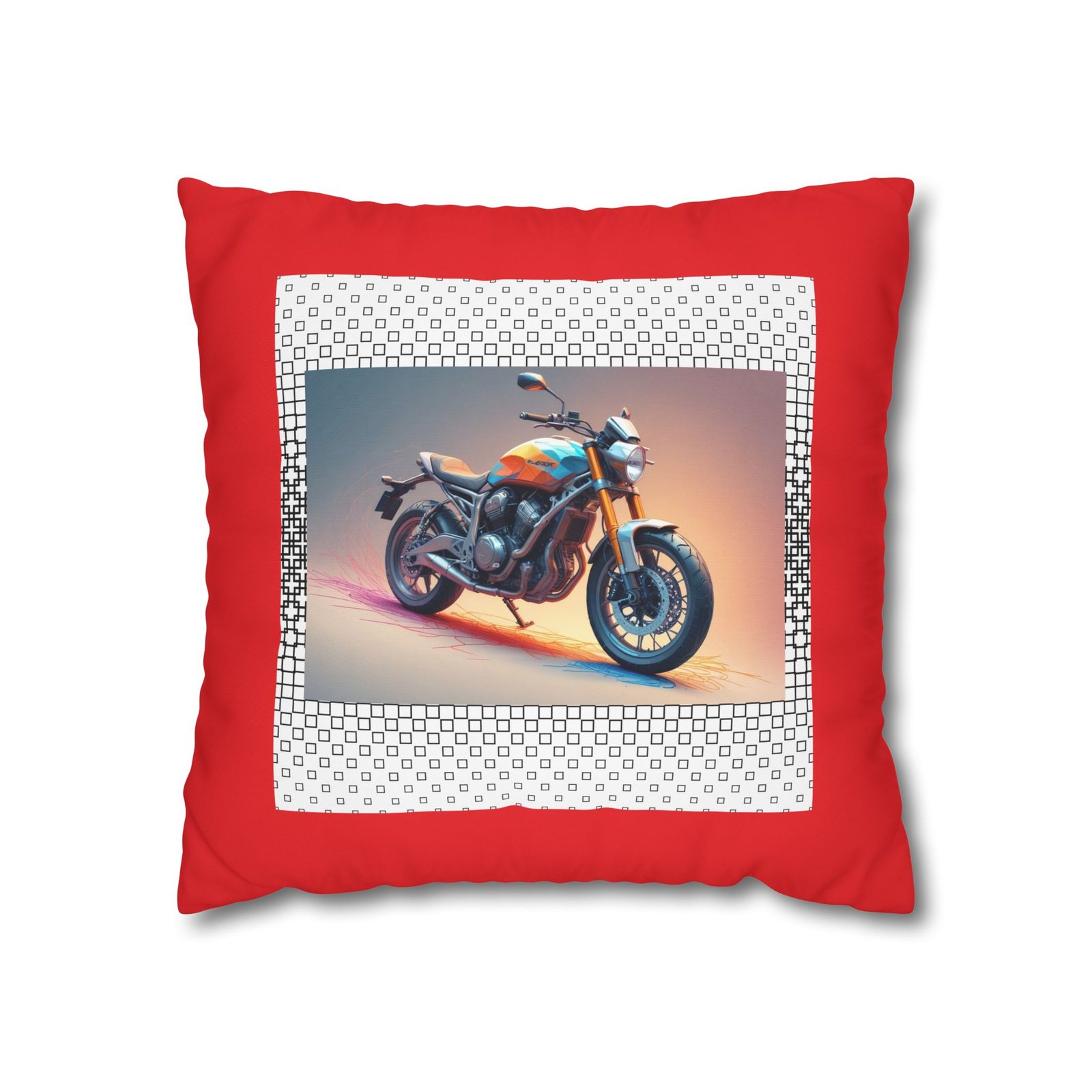 Scrambling Bikes Square Poly Canvas Pillowcase - Image 5