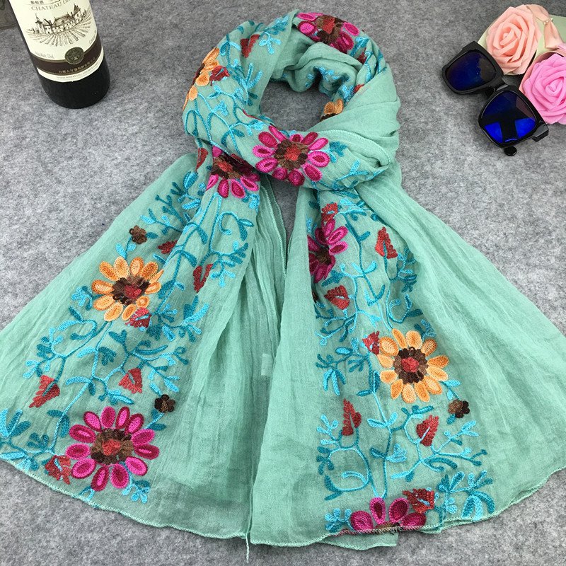 Indian Nibor Cotton And Linen Scarf - Image 8