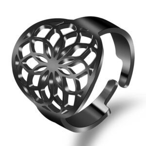Stainless Steel  Ring Indian Flower Ring High Quality Polished Plating