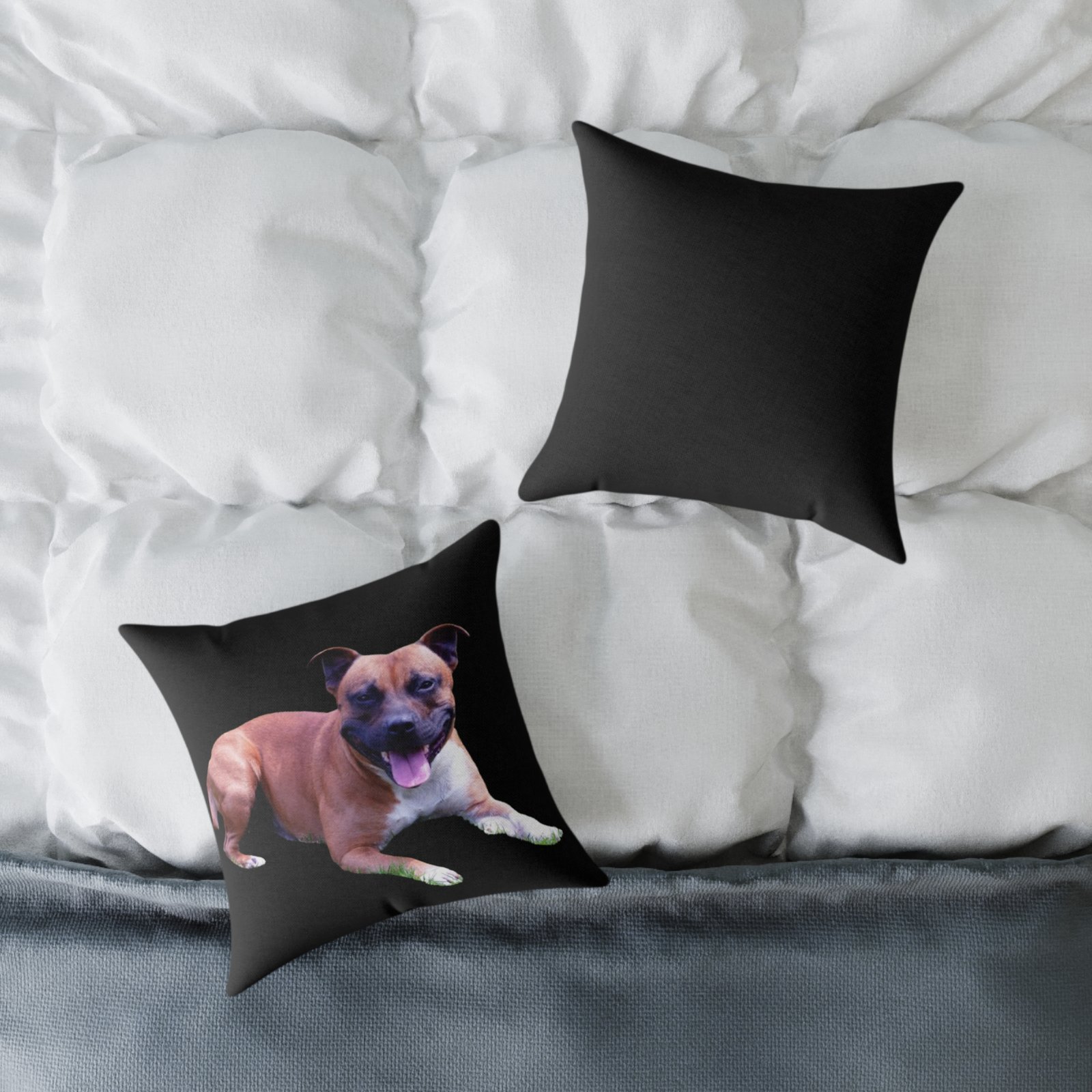 Staffordshire Bull Terrier Square Poly Canvas Pillow - Image 4