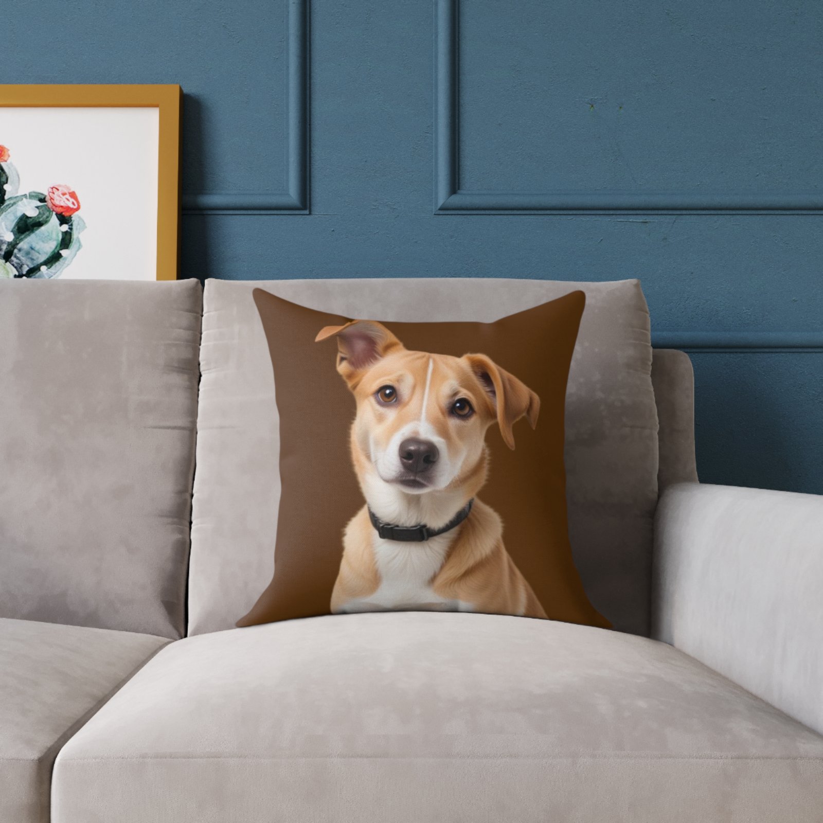Jack Russell Square Poly Canvas Pillow - Image 3