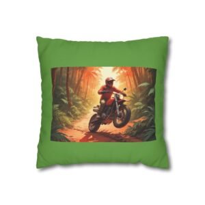 Scrambling Bikes Square Poly Canvas Pillowcase