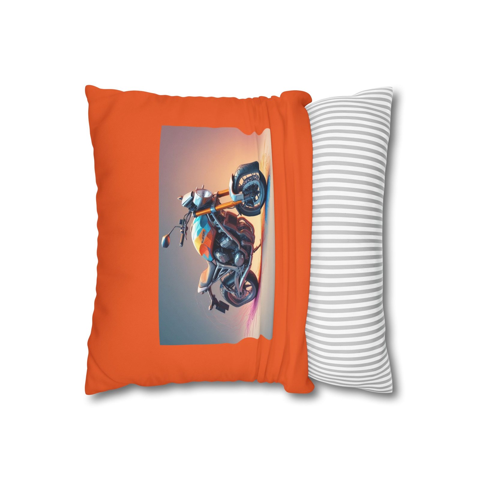 Scrambling Bikes Square Poly Canvas Pillowcase - Image 2
