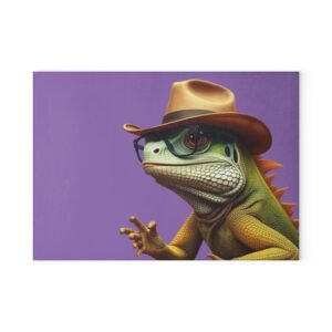 Iguana Dragon Glass Cutting Board - Unique Kitchen Decor, Perfect Gift for Chefs, Home Cooks, and Housewarmings, Ideal for Birthdays or Holidays