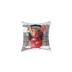 Music Dj Animal Headphones Square Poly Canvas Pillow 08