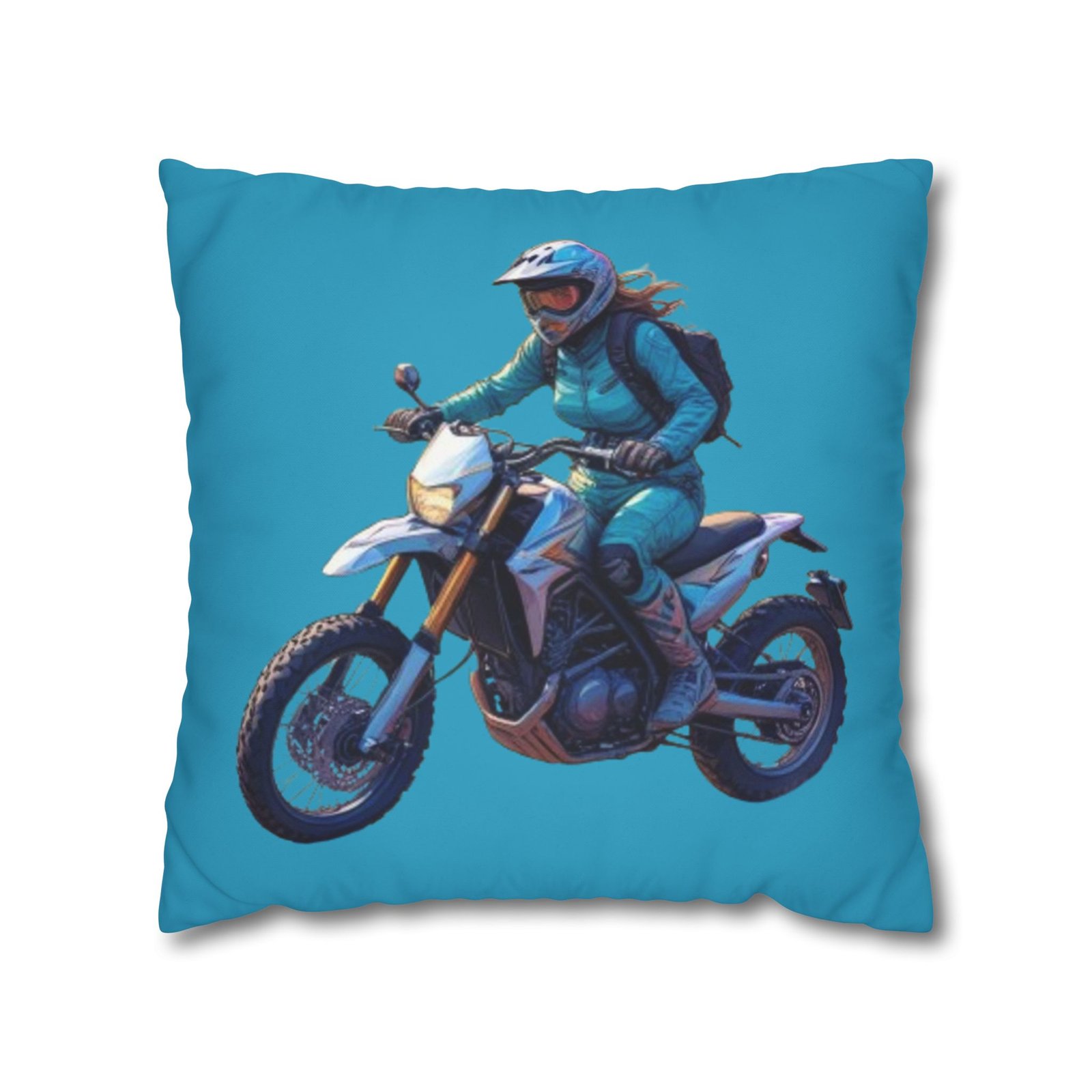 Scrambling Bikes Square Poly Canvas Pillowcase - Image 9