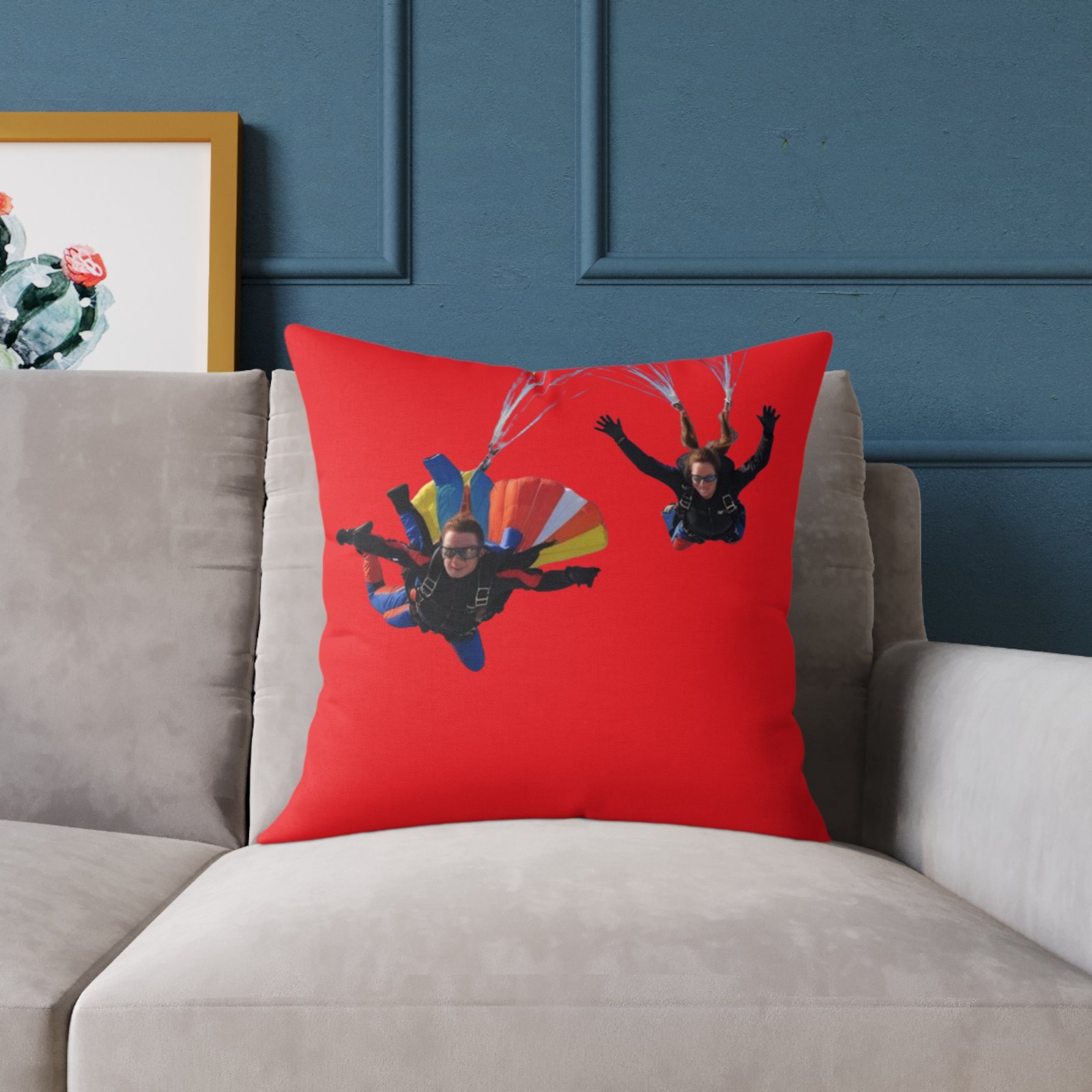 Parachuters Square Poly Canvas Pillow - Image 11
