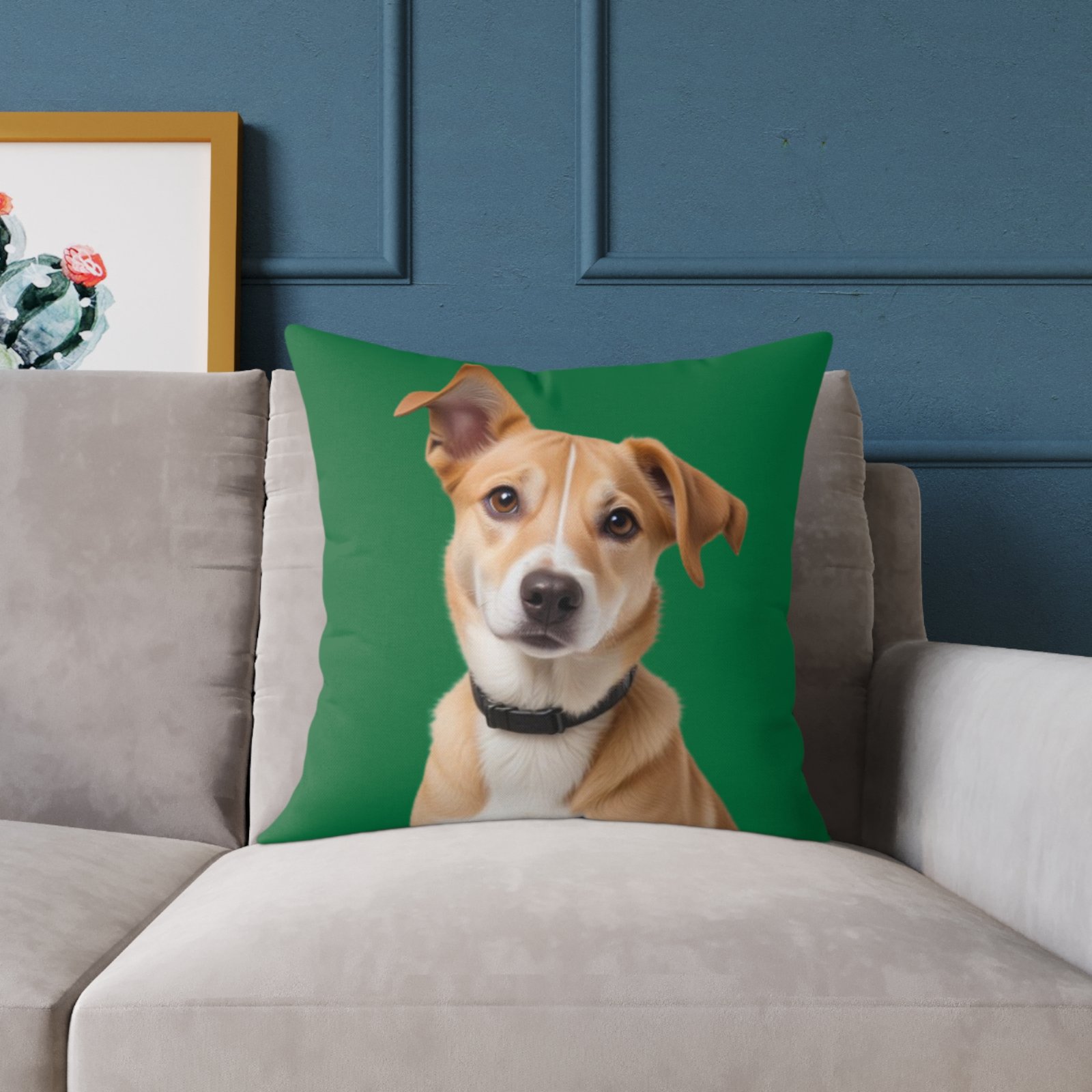 Jack Russell Square Poly Canvas Pillow - Image 11