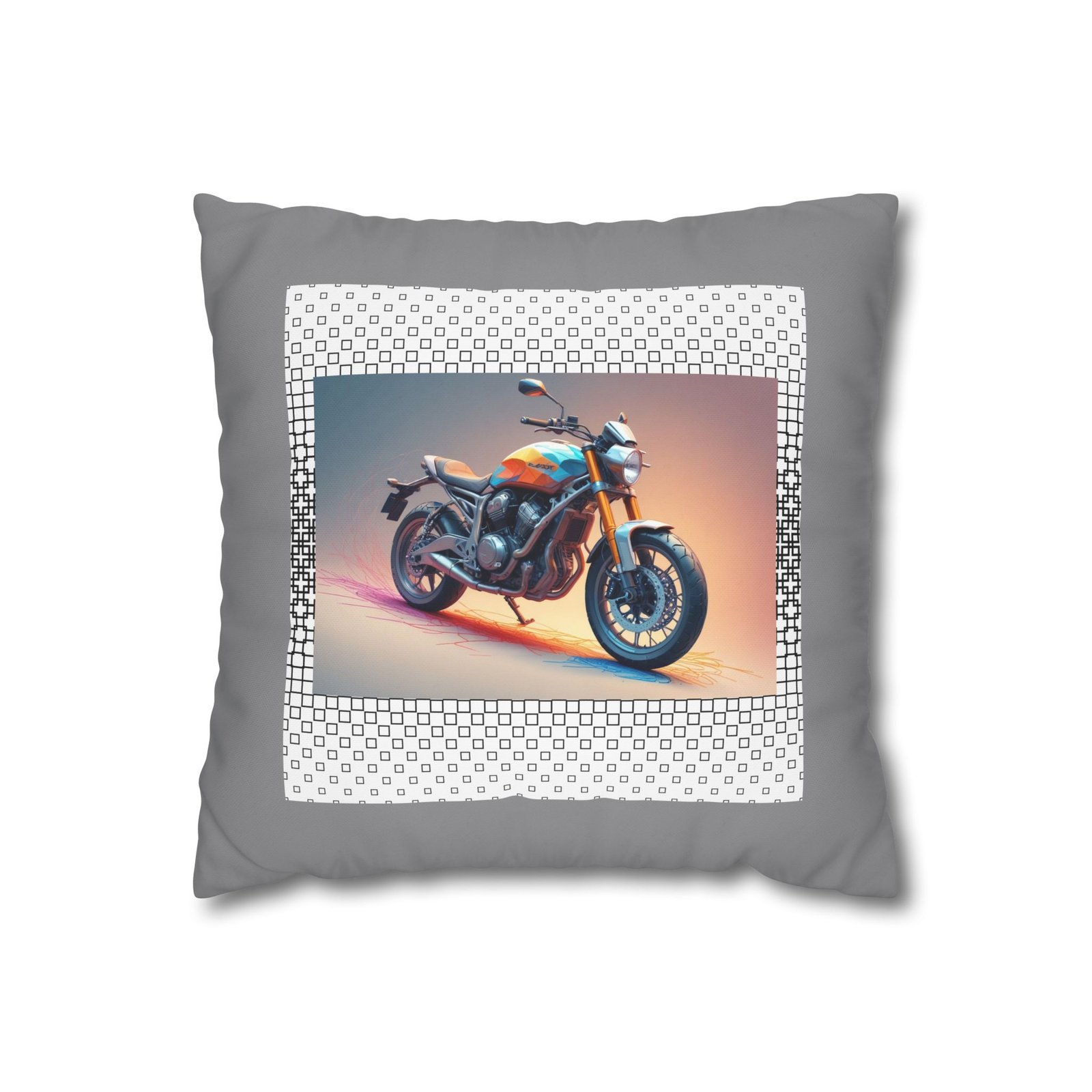 Scrambling Bikes Square Poly Canvas Pillowcase