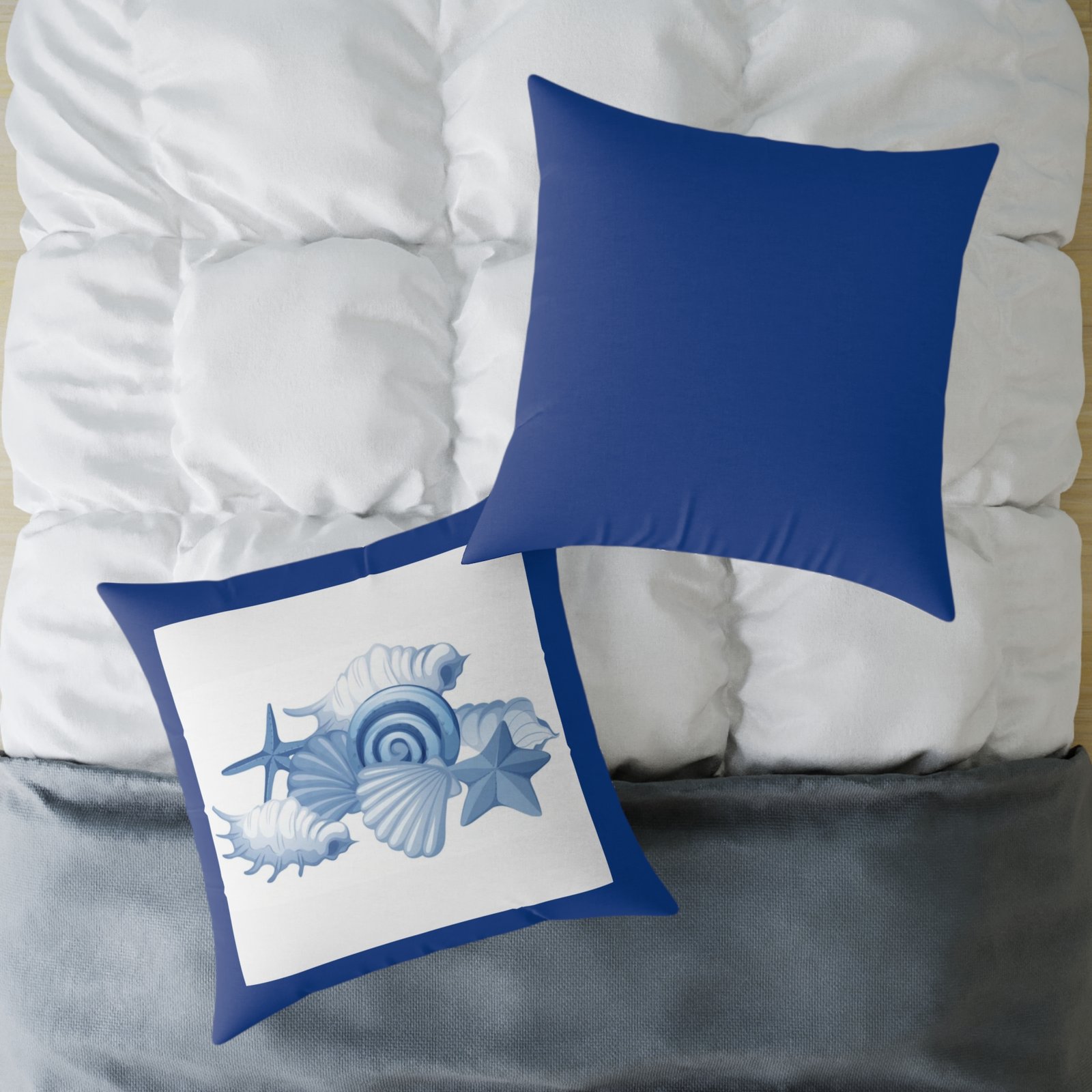 Sea shells Seaside Beach Square Poly Canvas Pillow 08 - Image 20