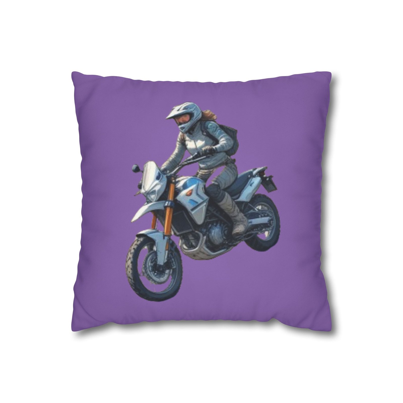Scrambling Bikes Square Poly Canvas Pillowcase