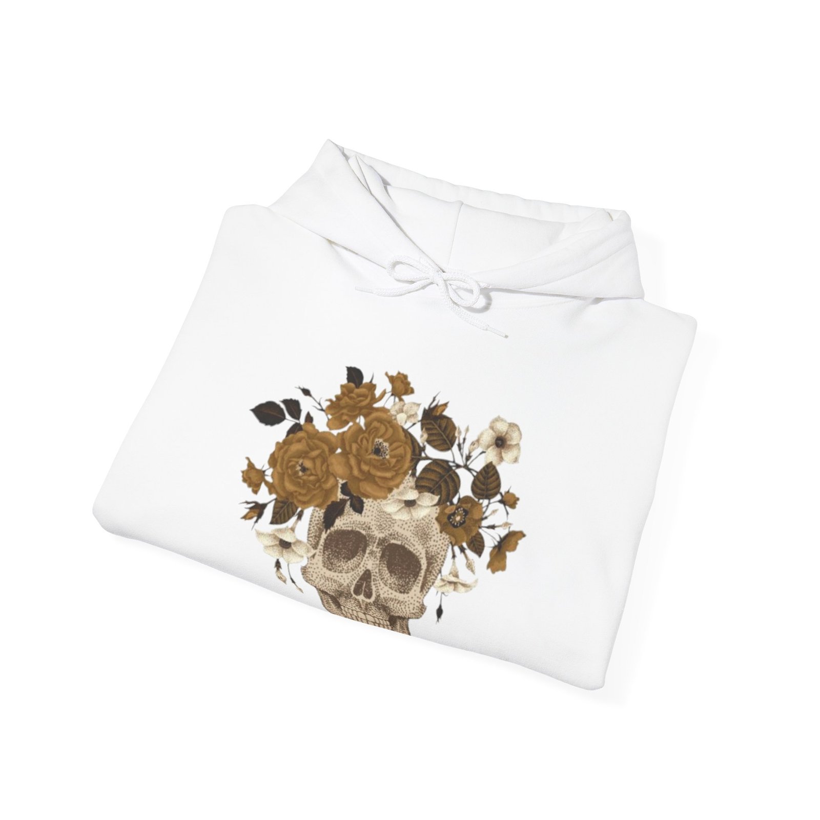 Skull Roses Tattoo Flowers Hoodie, Gothic Sweatshirt, Edgy Pullover, Dark Floral - Image 4
