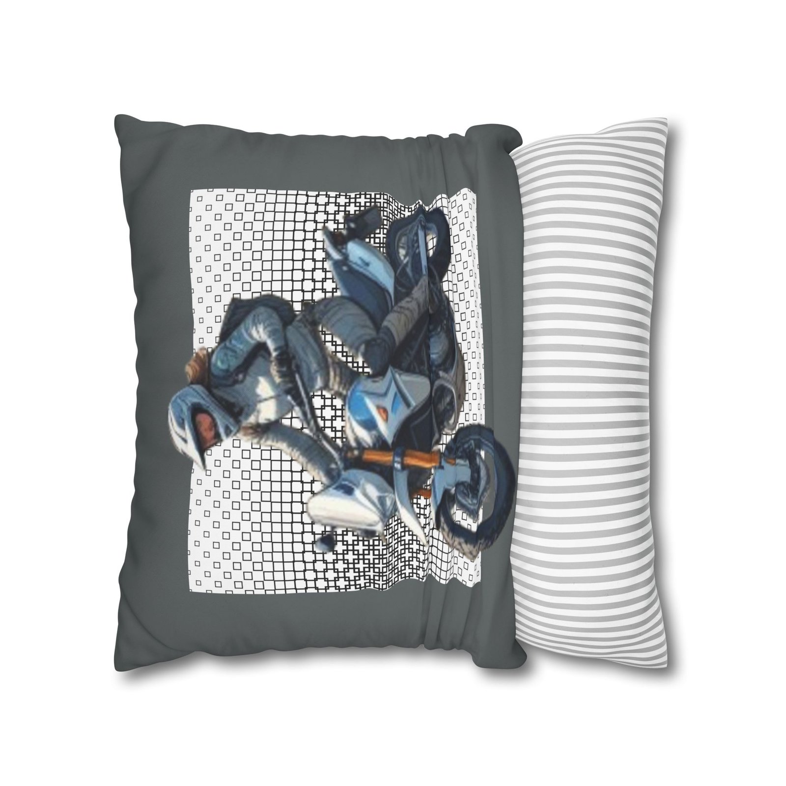 Scrambling Bikes Square Poly Canvas Pillowcase - Image 10