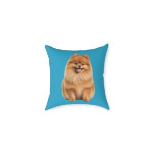 Pomeranian Dog Square Poly Canvas Pillow