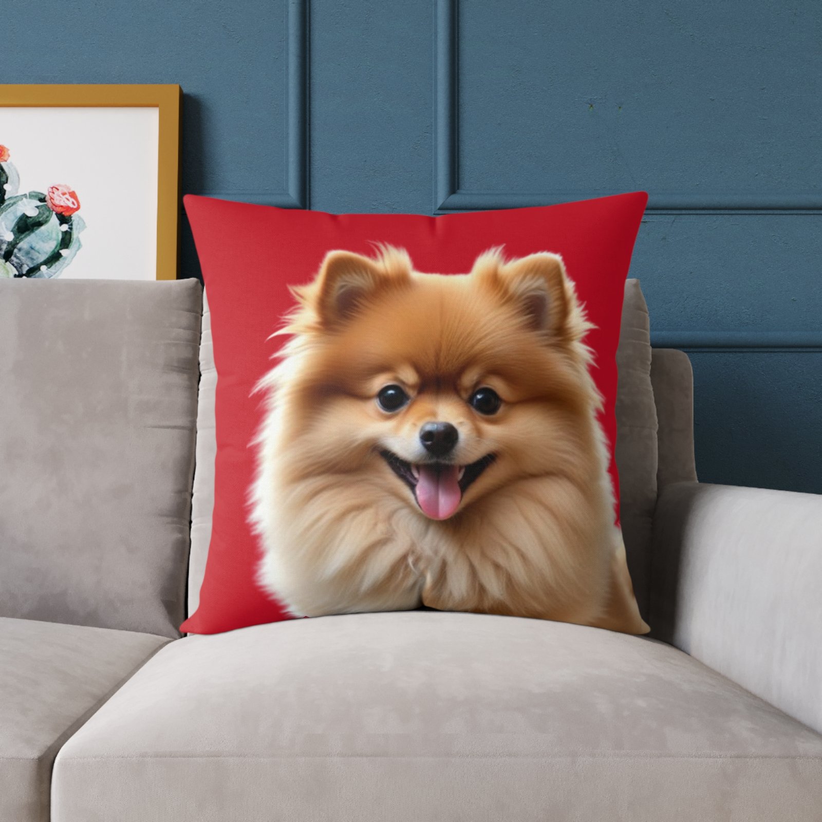 Pomeranian Dog Square Poly Canvas Pillow - Image 15