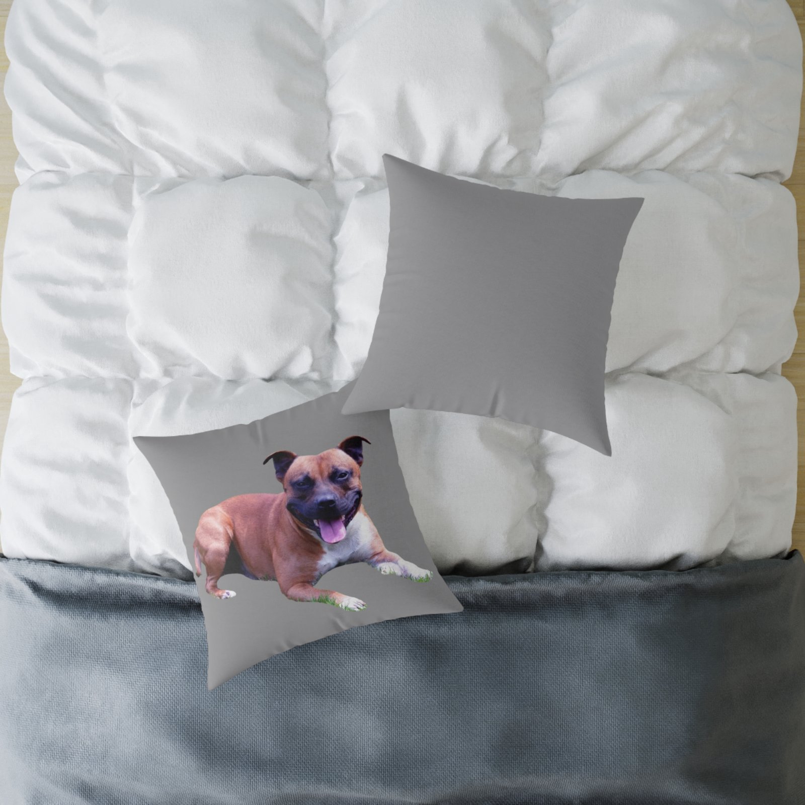 Staffordshire Bull Terrier Square Poly Canvas Pillow - Image 12