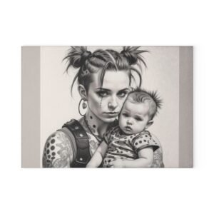 Punk Rocker Glass Cutting Board - Unique Kitchen Decor, Perfect Gift for Chefs, Home Cooks, and Housewarmings, Ideal for Birthdays or Holidays