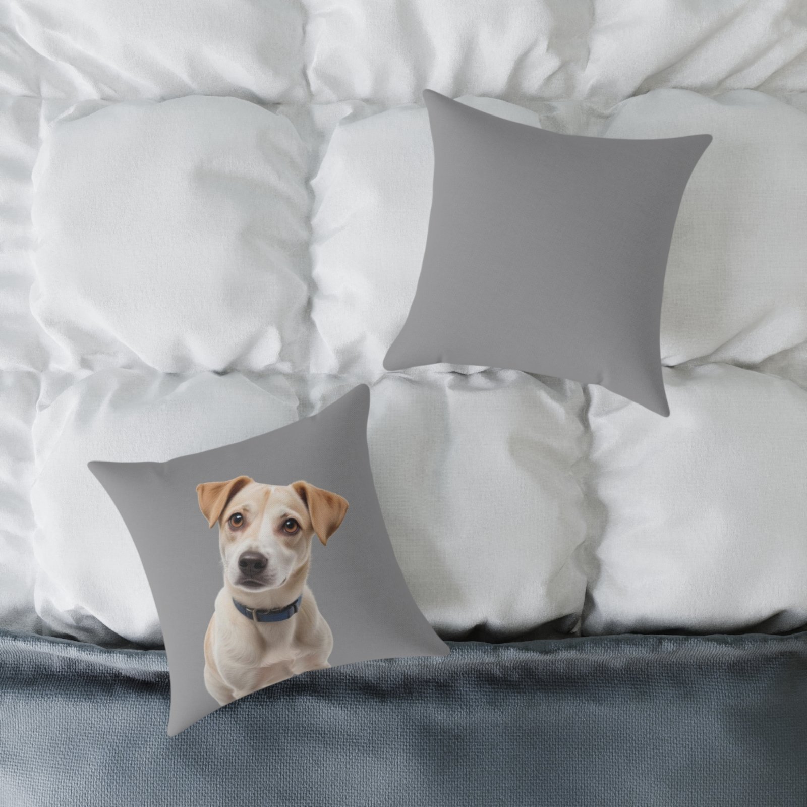 Jack Russell Square Poly Canvas Pillow - Image 4