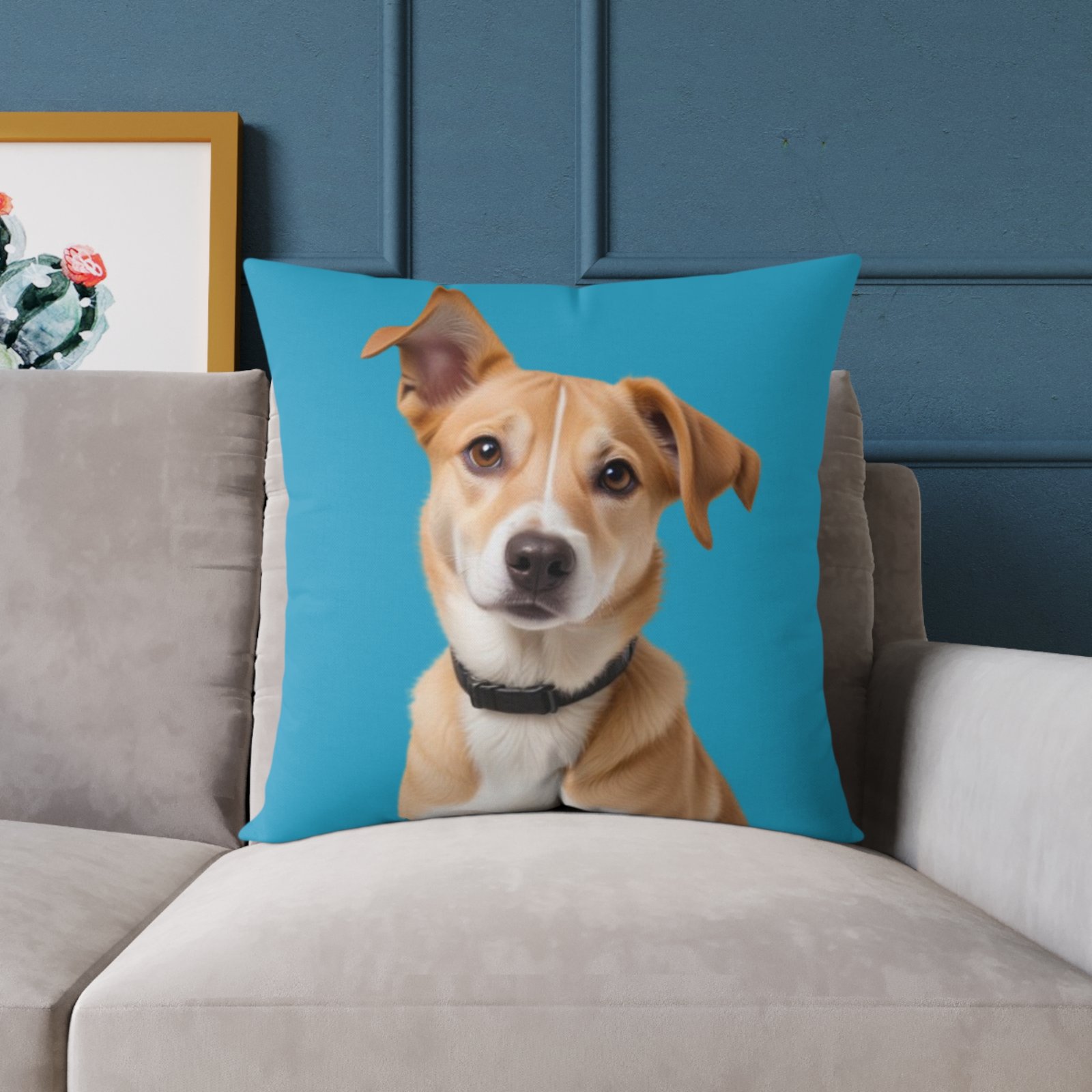 Jack Russell Square Poly Canvas Pillow - Image 15