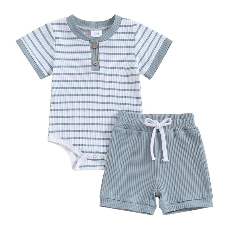Baby Jumpsuit Short Sleeve Toddler Jumpsuit Romper Shorts Suit - Image 3