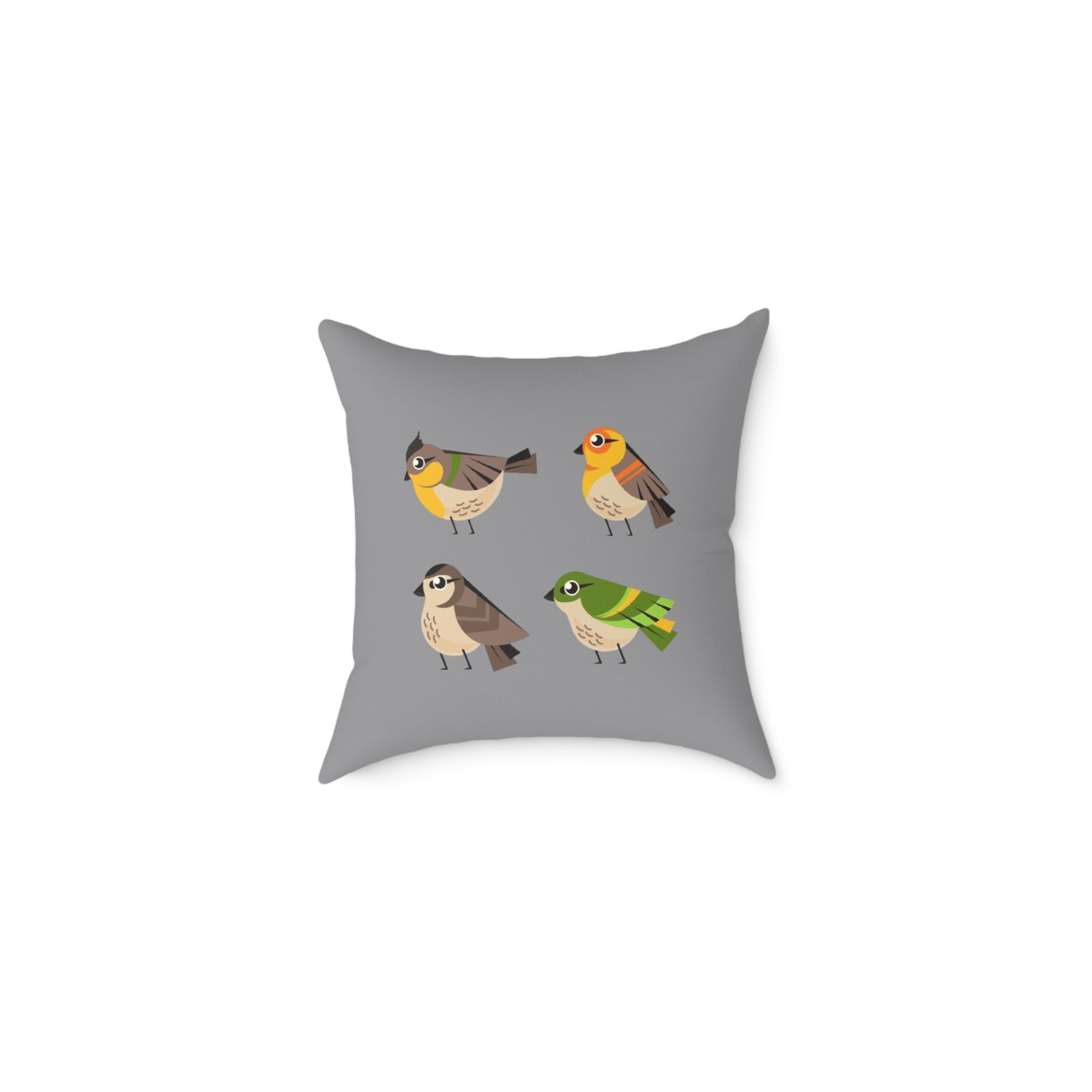 Bird Design Square Poly Canvas Pillow