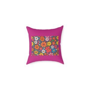 Psychadelic Square Poly Canvas Pillow