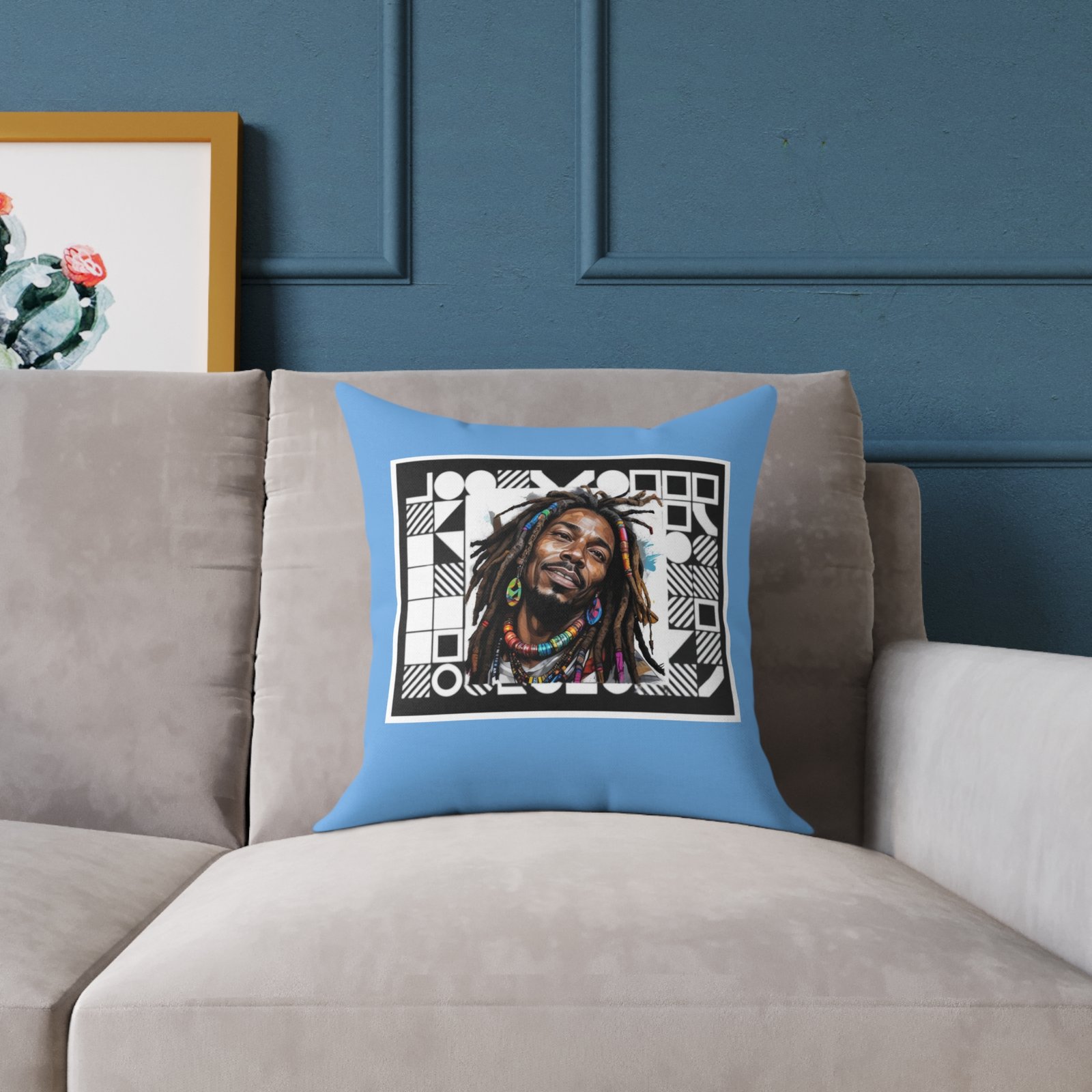 Rastafarian Square Poly Canvas Pillow - Image 3
