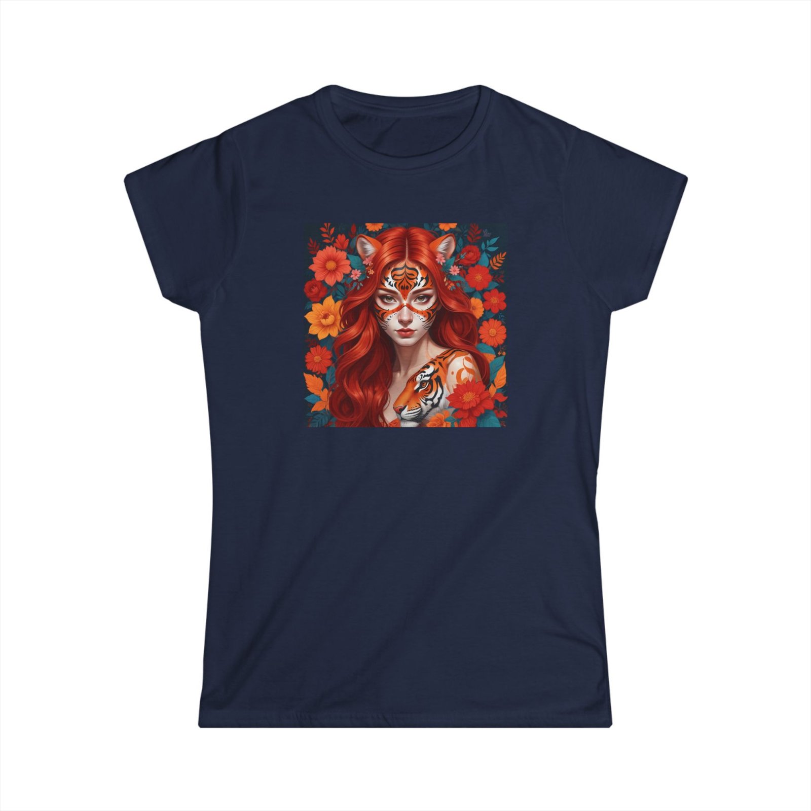 Tiger Lady Art Design Tattoo Soft style Tshirt - Image 22