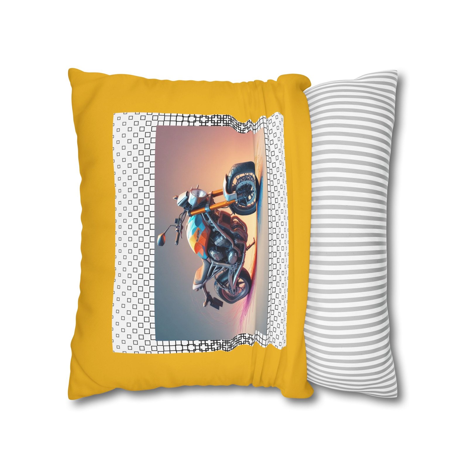 Scrambling Bikes Square Poly Canvas Pillowcase - Image 10