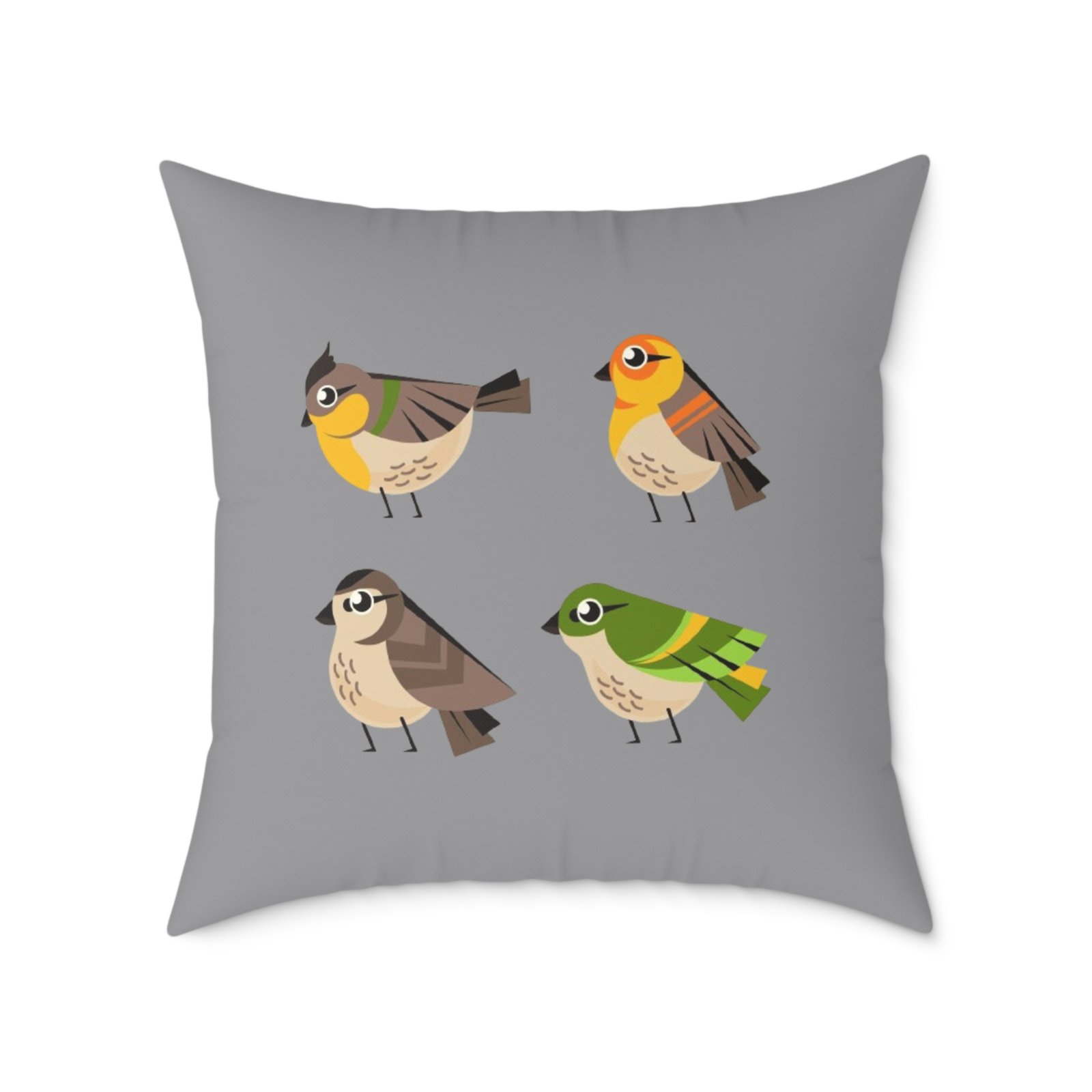 Bird Design Square Poly Canvas Pillow - Image 17