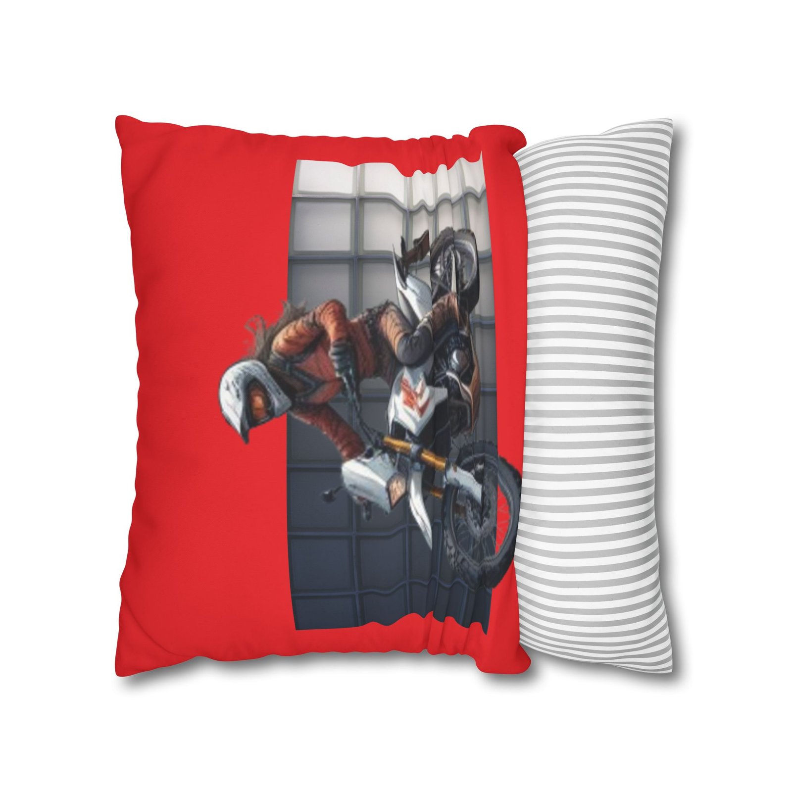 Scrambling Bikes Square Poly Canvas Pillowcase - Image 10