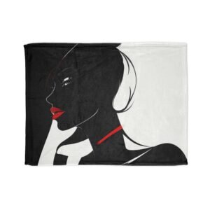 Black And White Soft Polyester Blanket