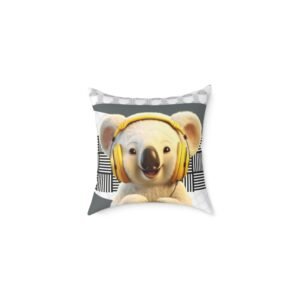Music Dj Animal Headphones Square Poly Canvas Pillow 08