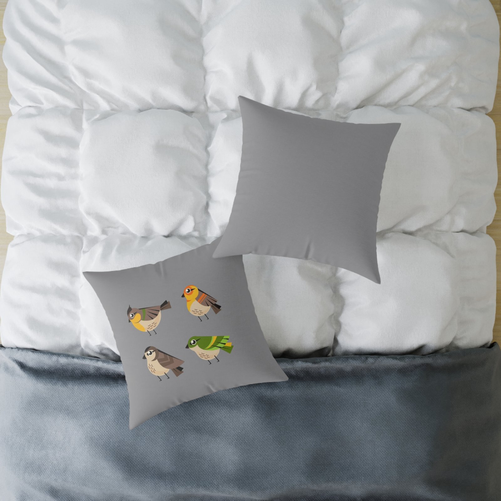 Bird Design Square Poly Canvas Pillow - Image 12