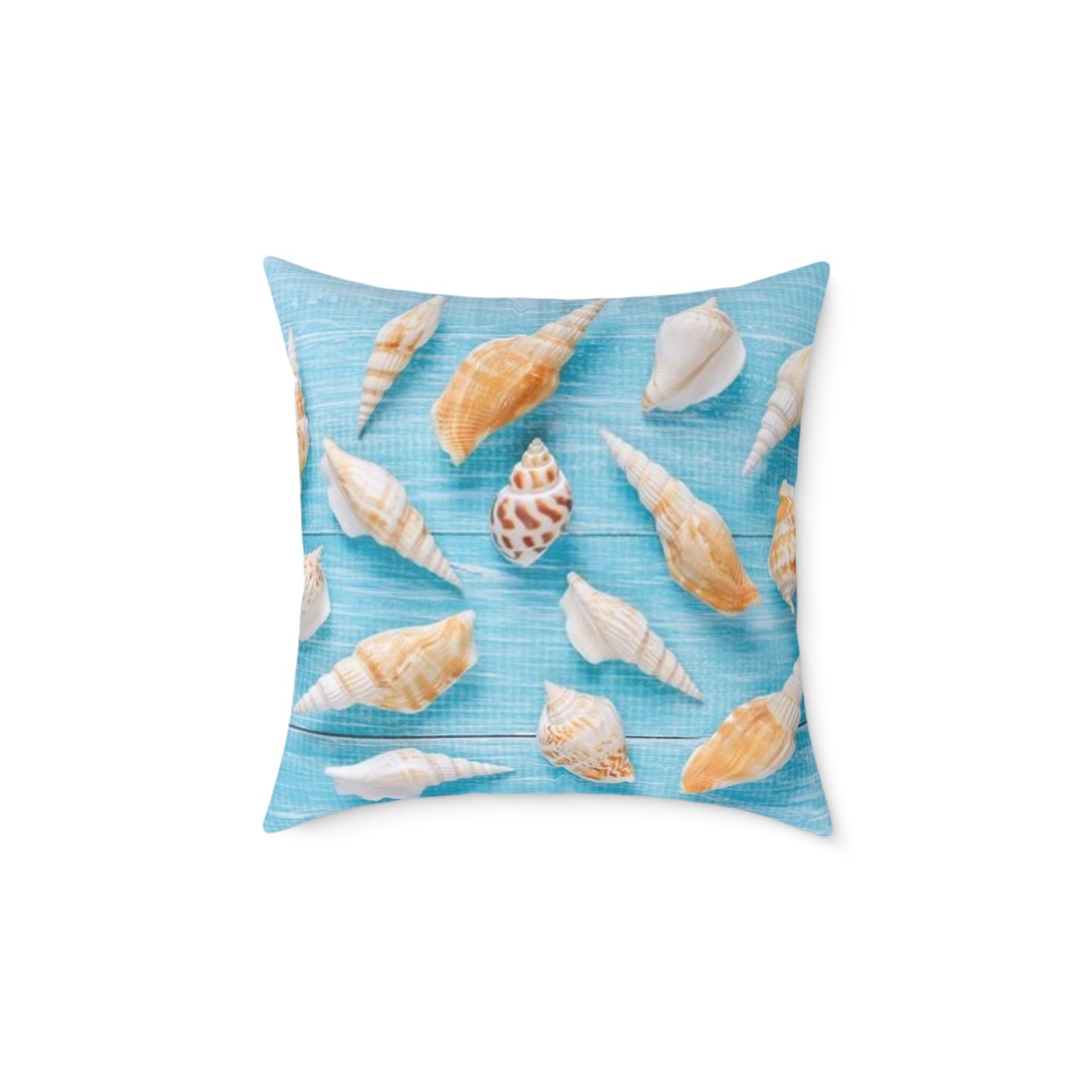 Sea shells Seaside Beach Square Poly Canvas Pillow 08 - Image 9