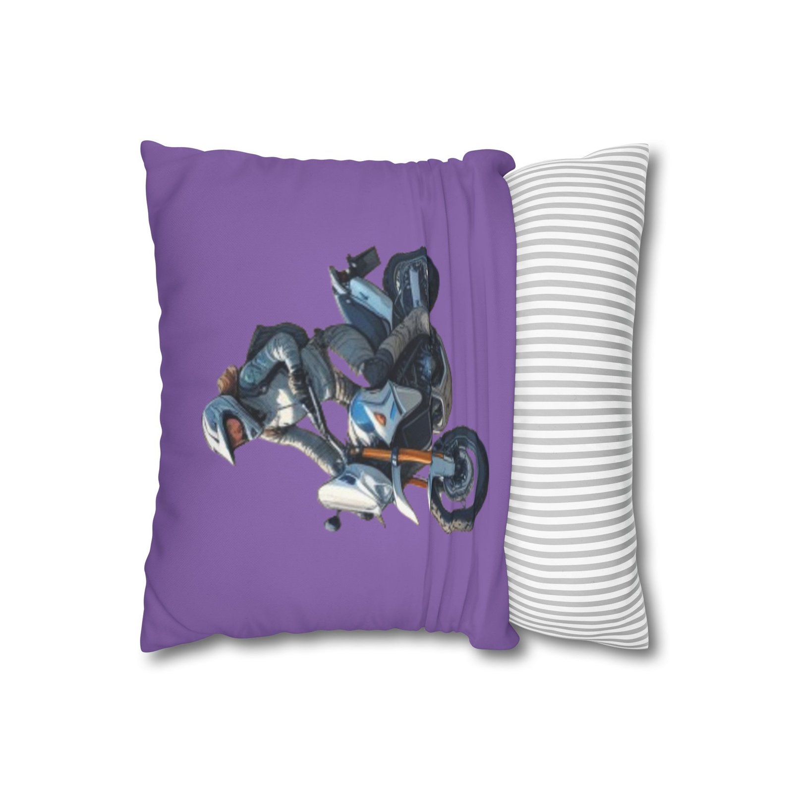Scrambling Bikes Square Poly Canvas Pillowcase - Image 2