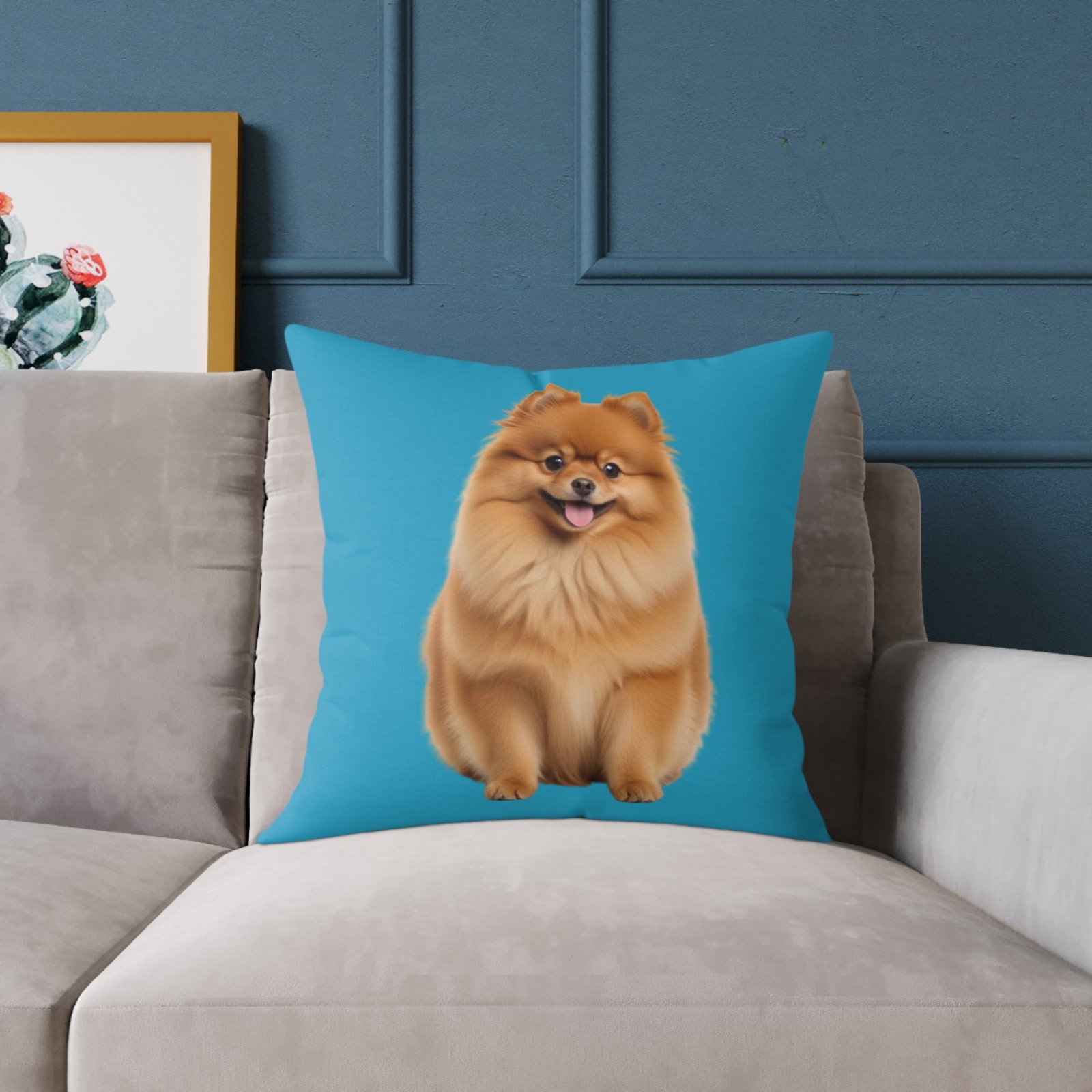 Pomeranian Dog Square Poly Canvas Pillow - Image 11