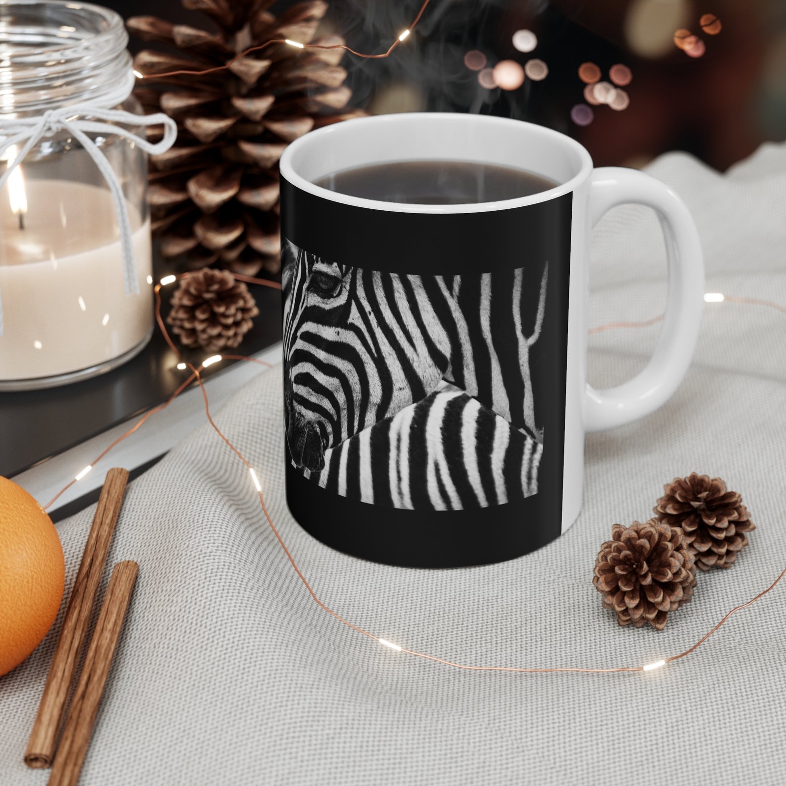 Zebra Print Ceramic Coffee Cups, 11oz, 15oz - Image 4