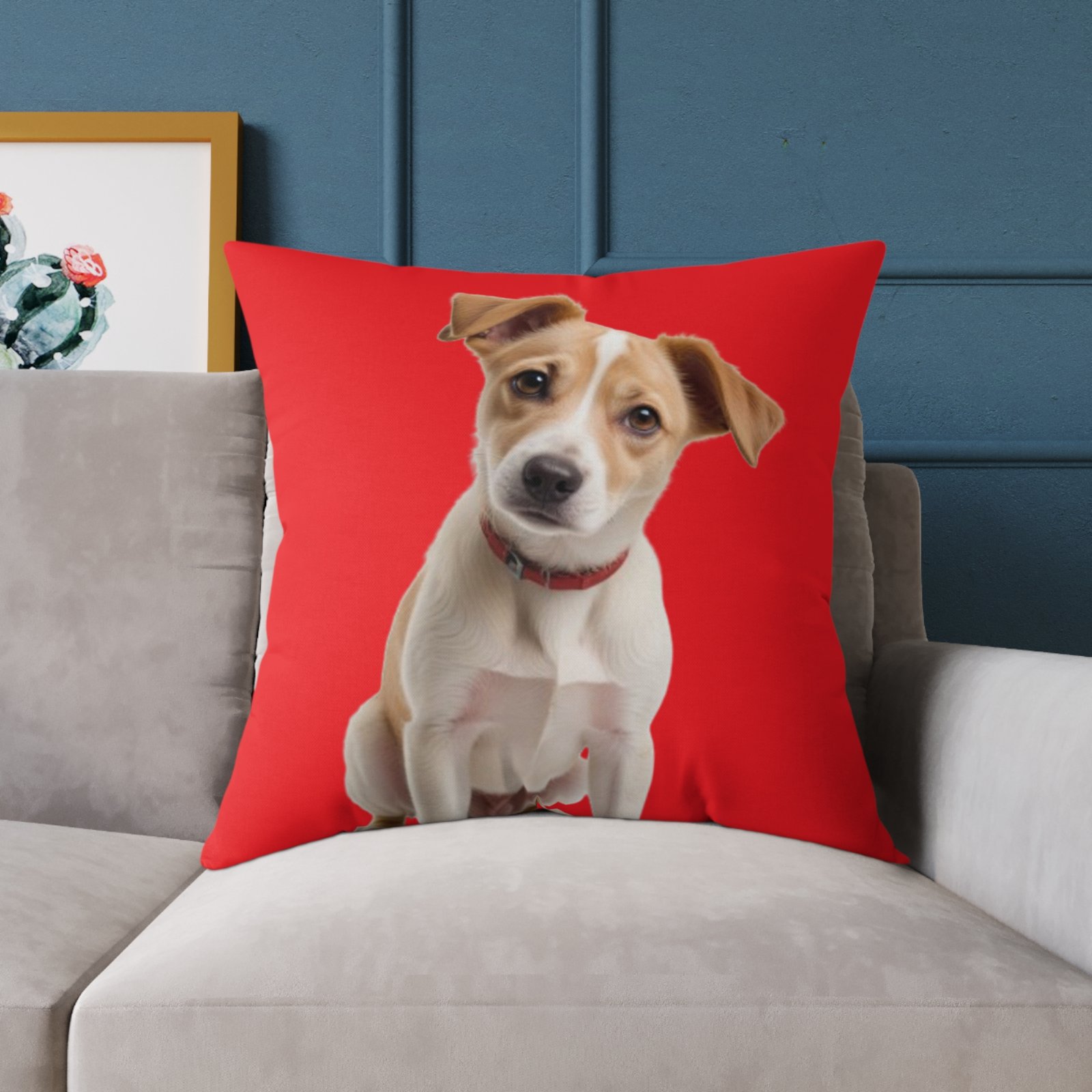 Jack Russell Square Poly Canvas Pillow - Image 19